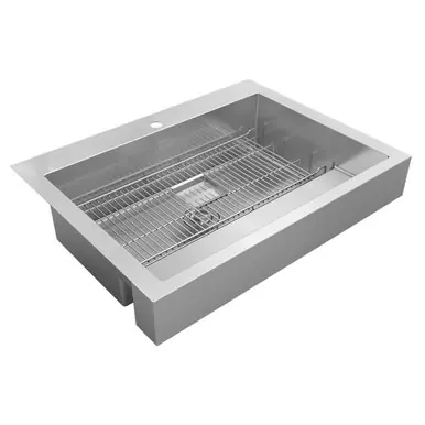 ELKAY ELDSSF36279DBG Dart Canyon Stainless Steel 35-7/8" x 27-1/4" x 9-5/8", 1-Hole Single Bowl Farmhouse ADA Workstation Sink with 4-13/16", Deep Work Shelf Brand New