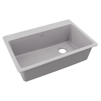 ELKAY ELG13322GS0 Quartz Classic 33" x 22" x 9-1/2", Single Bowl Drop-in Sink, Greystone Free Shipping