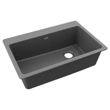 Clearance ELKAY ELG13322GY0 Quartz Classic 33" x 22" x 9-1/2", Single Bowl Drop-in Sink, Dusk - Gray