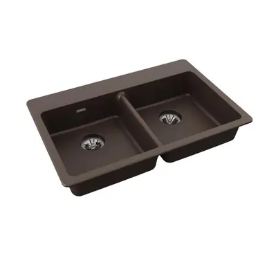 ELKAY ELGAD3322PDMC0 Quartz Classic 33" x 22" x 5-1/2", Double Bowl Drop-in ADA Sink with Perfect Drain, Mocha Factory Price