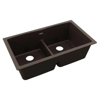 ELKAY ELGDULB3322MC0 Quartz Classic 33" x 19" x 10", Equal Double Bowl Undermount Sink with Aqua Divide, Mocha In Demand