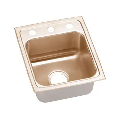 ELKAY LRAD1316651-CU CuVerro Antimicrobial Copper 13" x 16" x 6-1/2", 1-Hole Single Bowl Drop-in ADA Sink Fresh Stock