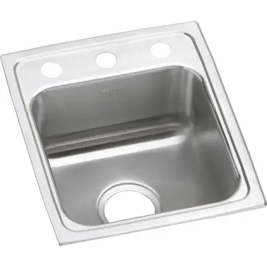 ELKAY LRAD1517603 Lustertone Classic Stainless Steel 15" x 17-1/2" x 6", 3-Hole Single Bowl Drop-in ADA Sink Bargain