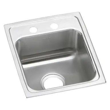 ELKAY LRAD1517652 Lustertone Classic Stainless Steel 15" x 17-1/2" x 6-1/2", 2-Hole Single Bowl Drop-in ADA Sink Fast Shipping