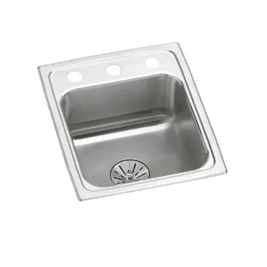 ELKAY LRAD151765PD1 Lustertone Classic Stainless Steel 15" x 17-1/2" x 6-1/2", 1-Hole Single Bowl Drop-in ADA Sink with Perfect Drain Direct From Manufacturer