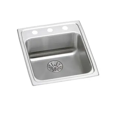 Reduced Price ELKAY LRAD152265PD3 Lustertone Classic Stainless Steel 15" x 22" x 6-1/2", 3-Hole Single Bowl Drop-in ADA Sink with Perfect Drain
