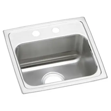 ELKAY LRAD1716652 Lustertone Classic Stainless Steel 17" x 16" x 6-1/2", 2-Hole Single Bowl Drop-in ADA Sink Authentic