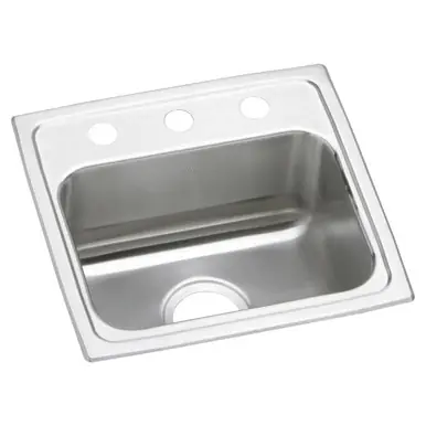 Hot Deal ELKAY LRAD1716653 Lustertone Classic Stainless Steel 17" x 16" x 6-1/2", 3-Hole Single Bowl Drop-in ADA Sink