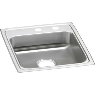 ELKAY LRAD172060MR2 Lustertone Classic Stainless Steel 17" x 20" x 6", MR2-Hole Single Bowl Drop-in ADA Sink Authentic