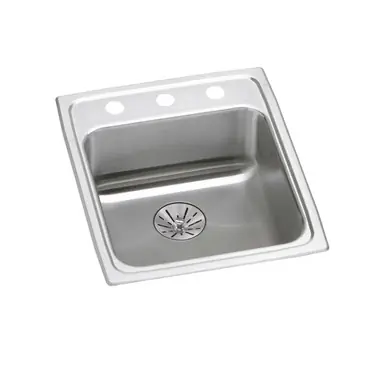 Save Now ELKAY LRAD172065PDOS4 Lustertone Classic Stainless Steel 17" x 20" x 6-1/2", OS4-Hole Single Bowl Drop-in ADA Sink with Perfect Drain