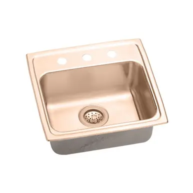ELKAY LRAD1918401-CU CuVerro Antimicrobial Copper 19" x 18" x 4", 1-Hole Single Bowl Drop-in ADA Sink Don’t Miss Out