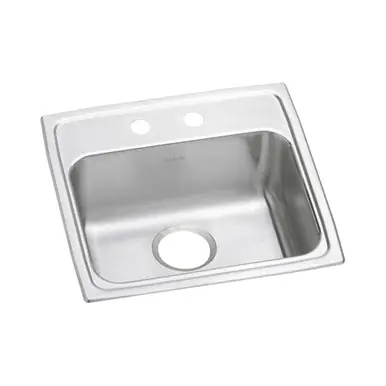 Sale ELKAY LRAD1918502 Lustertone Classic Stainless Steel 19" x 18" x 5", 2-Hole Single Bowl Drop-in ADA Sink