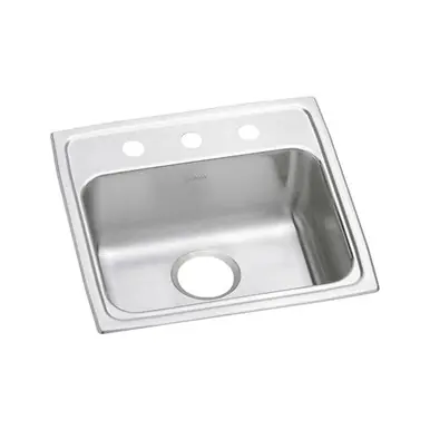 Limited Time ELKAY LRAD1918503 Lustertone Classic Stainless Steel 19" x 18" x 5", 3-Hole Single Bowl Drop-in ADA Sink