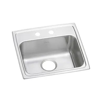 Warranty Included ELKAY LRAD1918602 Lustertone Classic Stainless Steel 19" x 18" x 6", 2-Hole Single Bowl Drop-in ADA Sink