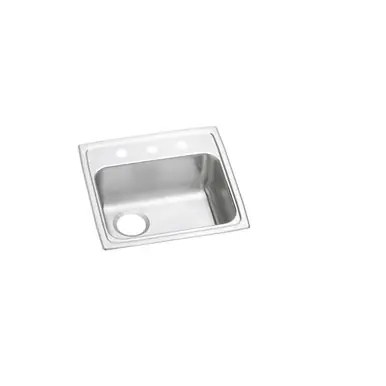 Seasonal Sale ELKAY LRAD191865L3 Lustertone Classic Stainless Steel 19" x 18" x 6-1/2", 3-Hole Single Bowl Drop-in ADA Sink with Left Drain
