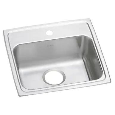 ELKAY LRAD1919551 Lustertone Classic Stainless Steel 19-1/2" x 19" x 5-1/2", 1-Hole Single Bowl Drop-in ADA Sink Must Have