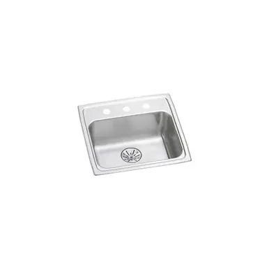 Direct From Factory ELKAY LRAD191965PD3 Lustertone Classic Stainless Steel 19-1/2" x 19" x 6-1/2", 3-Hole Single Bowl Drop-in ADA Sink with Perfect Drain