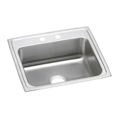 Crafted ELKAY LRAD2219404 Lustertone Classic Stainless Steel 22" x 19-1/2" x 4", 4-Hole Single Bowl Drop-in ADA Sink