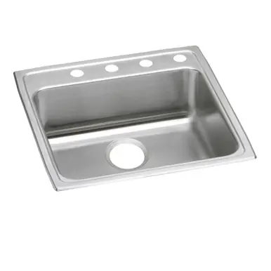 Big Sale ELKAY LRAD2222604 Lustertone Classic Stainless Steel 22" x 22" x 6", 4-Hole Single Bowl Drop-in ADA Sink