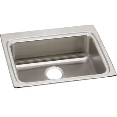 Certified ELKAY LRAD2522600 Lustertone Classic Stainless Steel 25" x 22" x 6", Single Bowl Drop-in ADA Sink