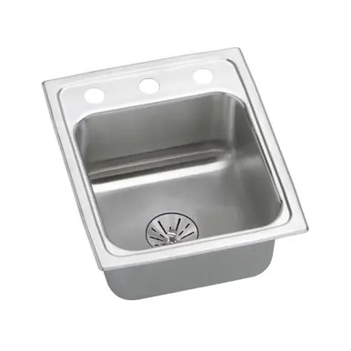 ELKAY LRADQ131665PD1 Lustertone Classic Stainless Steel 13" x 16" x 6-1/2", 1-Hole Single Bowl Drop-in ADA Sink with Perfect Drain and Quick-clip Brand New