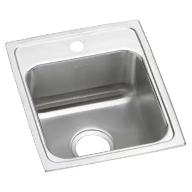 Limited Offer ELKAY LRADQ1517601 Lustertone Classic Stainless Steel 15" x 17-1/2" x 6", 1-Hole Single Bowl Drop-in ADA Sink with Quick-clip