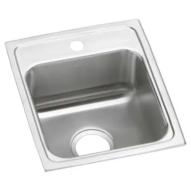 Direct From Factory ELKAY LRADQ1517651 Lustertone Classic Stainless Steel 15" x 17-1/2" x 6-1/2", 1-Hole Single Bowl Drop-in ADA Sink with Quick-clip