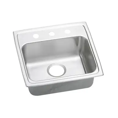 ELKAY LRADQ1918653 Lustertone Classic Stainless Steel 19" x 18" x 6-1/2", 3-Hole Single Bowl Drop-in ADA Sink with Quick-clip Buy Direct
