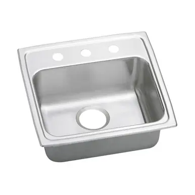 ELKAY LRADQ1919553 Lustertone Classic Stainless Steel 19-1/2" x 19" x 5-1/2", 3-Hole Single Bowl Drop-in ADA Sink with Quick-clip Don’t Miss Out