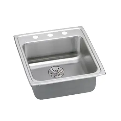 Price Cut ELKAY LRADQ202265PD2 Lustertone Classic Stainless Steel 19-1/2" x 22" x 6-1/2", 2-Hole Single Bowl Drop-in ADA Sink with Perfect Drain and Quick-clip