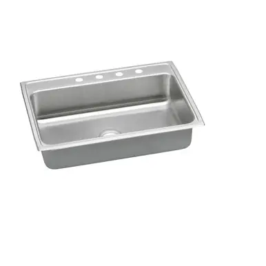 ELKAY LRADQ3122603 Lustertone Classic Stainless Steel 31" x 22" x 6", 3-Hole Single Bowl Drop-in ADA Sink with Quick-clip While Supplies Last