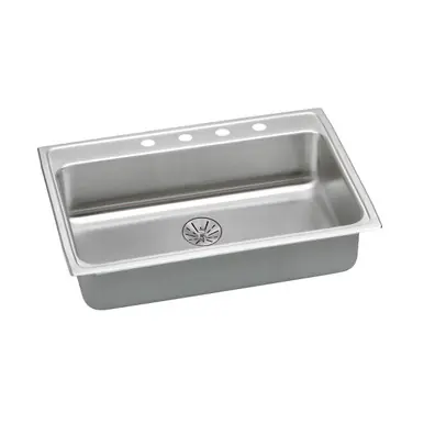 ELKAY LRADQ312265PD1 Lustertone Classic Stainless Steel 31" x 22" x 6-1/2", 1-Hole Single Bowl Drop-in ADA Sink with Perfect Drain and Quick-clip Buy Direct