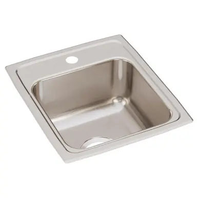 Grab Now ELKAY LRQ15171 Lustertone Classic Stainless Steel 15" x 17-1/2" x 7-5/8", 1-Hole Single Bowl Drop-in Bar Sink with Quick-clip