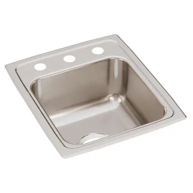 Special Discount ELKAY LRQ15173 Lustertone Classic Stainless Steel 15" x 17-1/2" x 7-5/8", 3-Hole Single Bowl Drop-in Bar Sink with Quick-clip