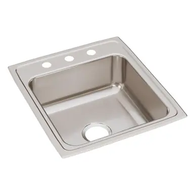 ELKAY LRQ20223 Lustertone Classic Stainless Steel 19-1/2" x 22" x 7-5/8", 3-Hole Single Bowl Drop-in Sink with Quick-clip Buy Online