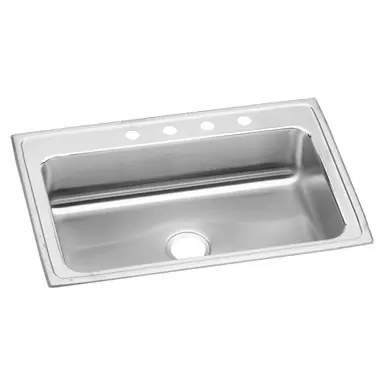 Trusted Brand ELKAY LRS33224 Lustertone Classic Stainless Steel 33" x 22" x 7-5/8", Single Bowl Drop-in Sink