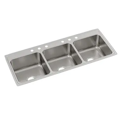 Limited Time ELKAY LTR6322105 Lustertone Classic Stainless Steel 63" x 22" x 10-1/8", Triple Bowl Drop-in Sink