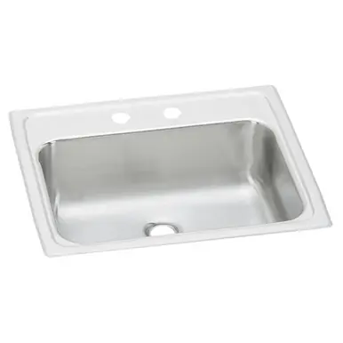 ELKAY PSLVR19172 Celebrity Stainless Steel 19" x 17" x 6-1/8", 2-Hole Single Bowl Drop-in Bathroom Sink with Overflow While Supplies Last