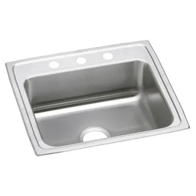 ELKAY PSR25223 Celebrity Stainless Steel 25" x 22" x 7-1/2", 3-Hole Single Bowl Drop-in Sink Luxury