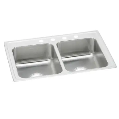 Final Sale ELKAY PSR33191 Celebrity Stainless Steel 33" x 19-1/2" x 7-1/8", 1-Hole Equal Double Bowl Drop-in Sink