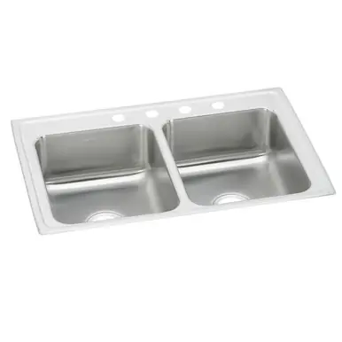 Last Chance ELKAY PSR43221 Celebrity Stainless Steel 43" x 22" x 7-1/8", 1-Hole Equal Double Bowl Drop-in Sink