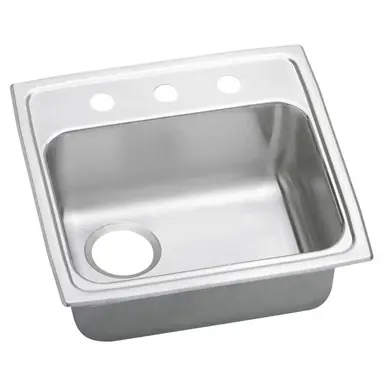 Hot Picks ELKAY PSRADQ191955L3 Celebrity Stainless Steel 19-1/2" x 19" x 5-1/2", 3-Hole Single Bowl Drop-in ADA Sink with Quick-clip and Left Drain