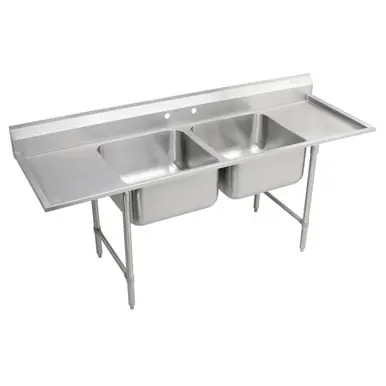ELKAY RNSF8236LR2 Rigidbilt Stainless Steel 77-1/4" x 29-3/4" x 12-3/4" Floor Mount, Double Compartment Scullery Sink Drainboard Holiday Sale