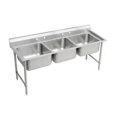 Budget ELKAY RNSF83544 Rigidbilt Stainless Steel 67-1/4" x 29-3/4" x 12-3/4", Floor Mount, Triple Compartment Scullery Sink