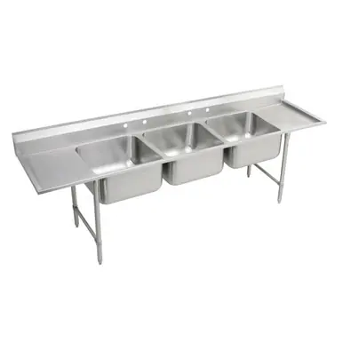 ELKAY RNSF8354LR4 Rigidbilt Stainless Steel 97-1/4" x 29-3/4" x 14" Floor Mount, Triple Compartment Scullery Sink w/ Drainboard Mega Sale