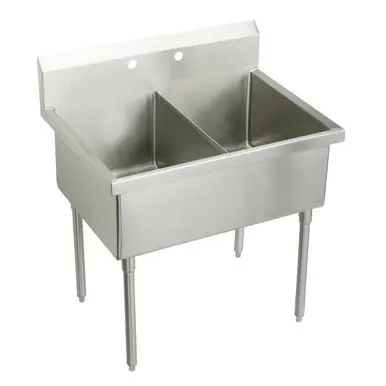 ELKAY SS82422 Sturdibilt Stainless Steel 45" x 27-1/2" x 14" Floor Mount, Double Compartment Scullery Sink Discount