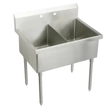Bulk Order ELKAY SS8248OF2 Sturdibilt Stainless Steel 51" x 27-1/2" x 14" Floor Mount, Double Compartment Scullery Sink