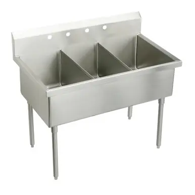 ELKAY SS83724 Sturdibilt Stainless Steel 75" x 27-1/2" x 14" Floor Mount, Triple Compartment Scullery Sink Buy Today