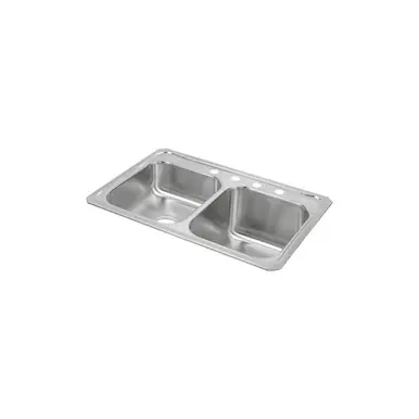 ELKAY STCR3322R4 Celebrity Stainless Steel 33" x 22" x 10-1/4", 4-Hole Equal Double Bowl Drop-in Sink with Left Small Bowl Shop Now