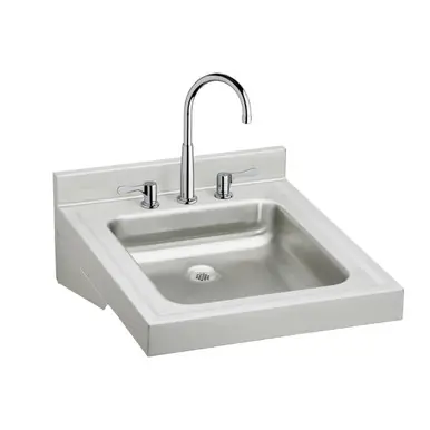 ELKAY WCL1923OSDC Sturdibilt Stainless Steel 19" x 23" x 4", Wall Hung Single Bowl Lavatory Sink Kit Fan Favorite
